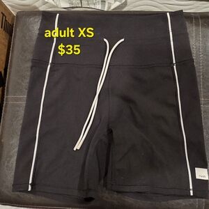 Vuori Women's Black Bike Shorts with White Accents